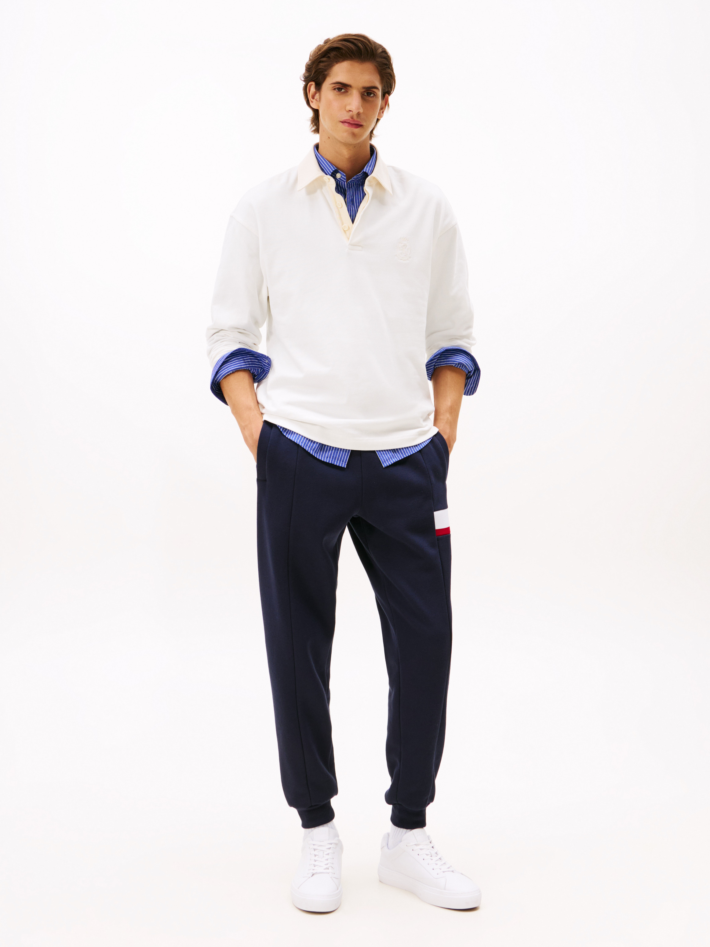 Colour-Blocked Fleece Cuffed Joggers