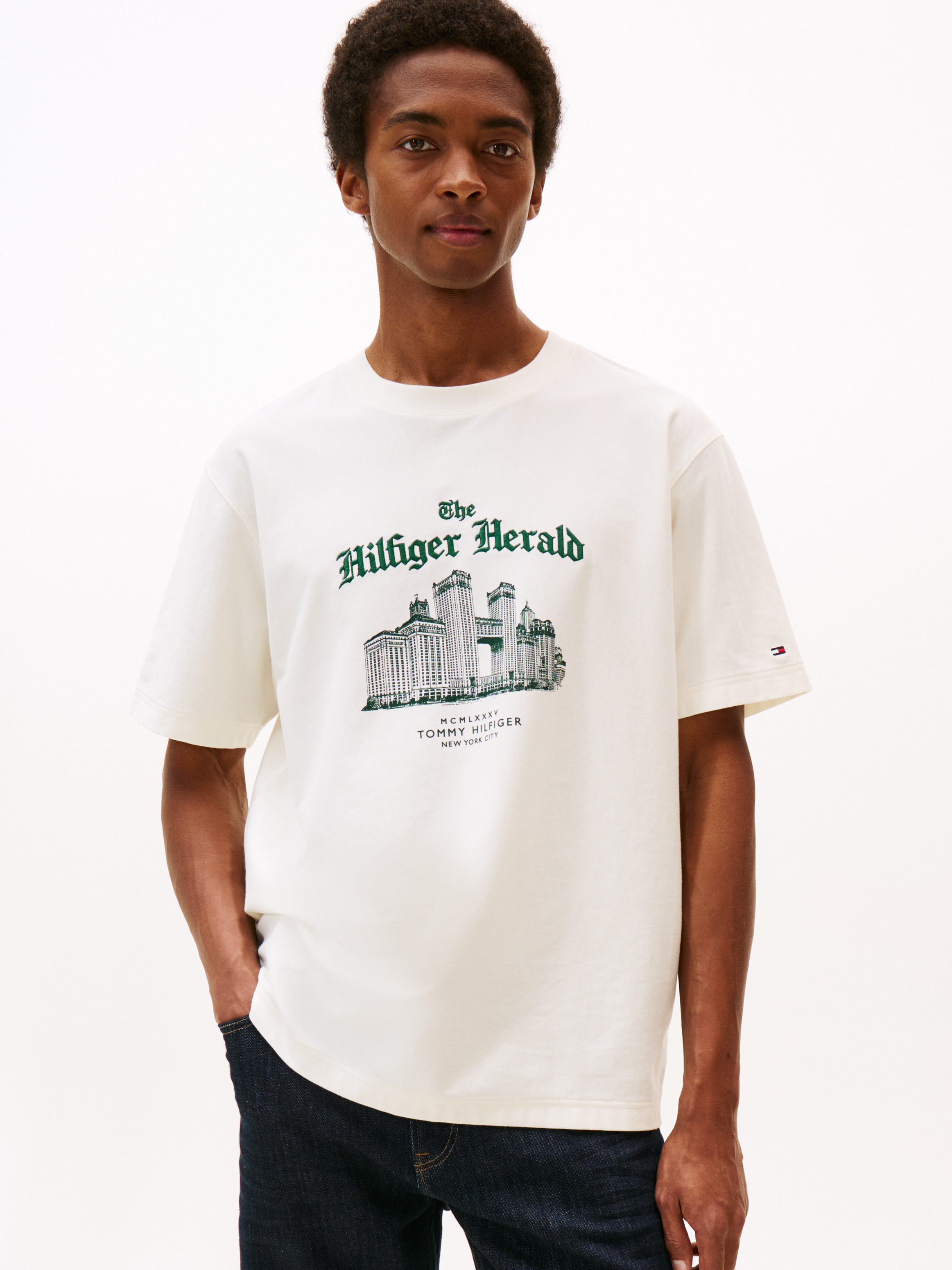 Graphic Relaxed Crew Neck T-Shirt — Ivory
