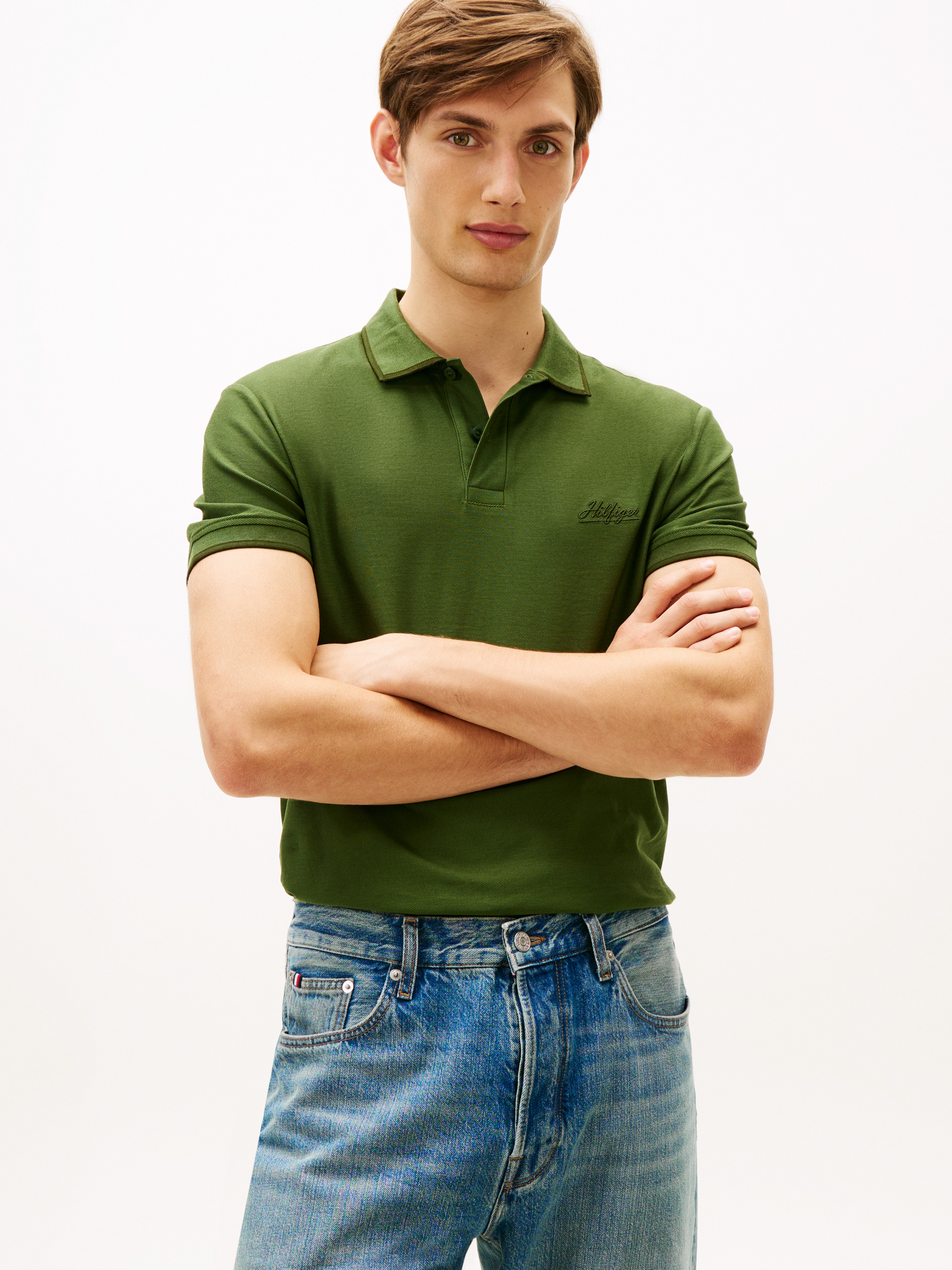 Twill Embroidered Logo Regular Short Sleeve Polo T-Shirt