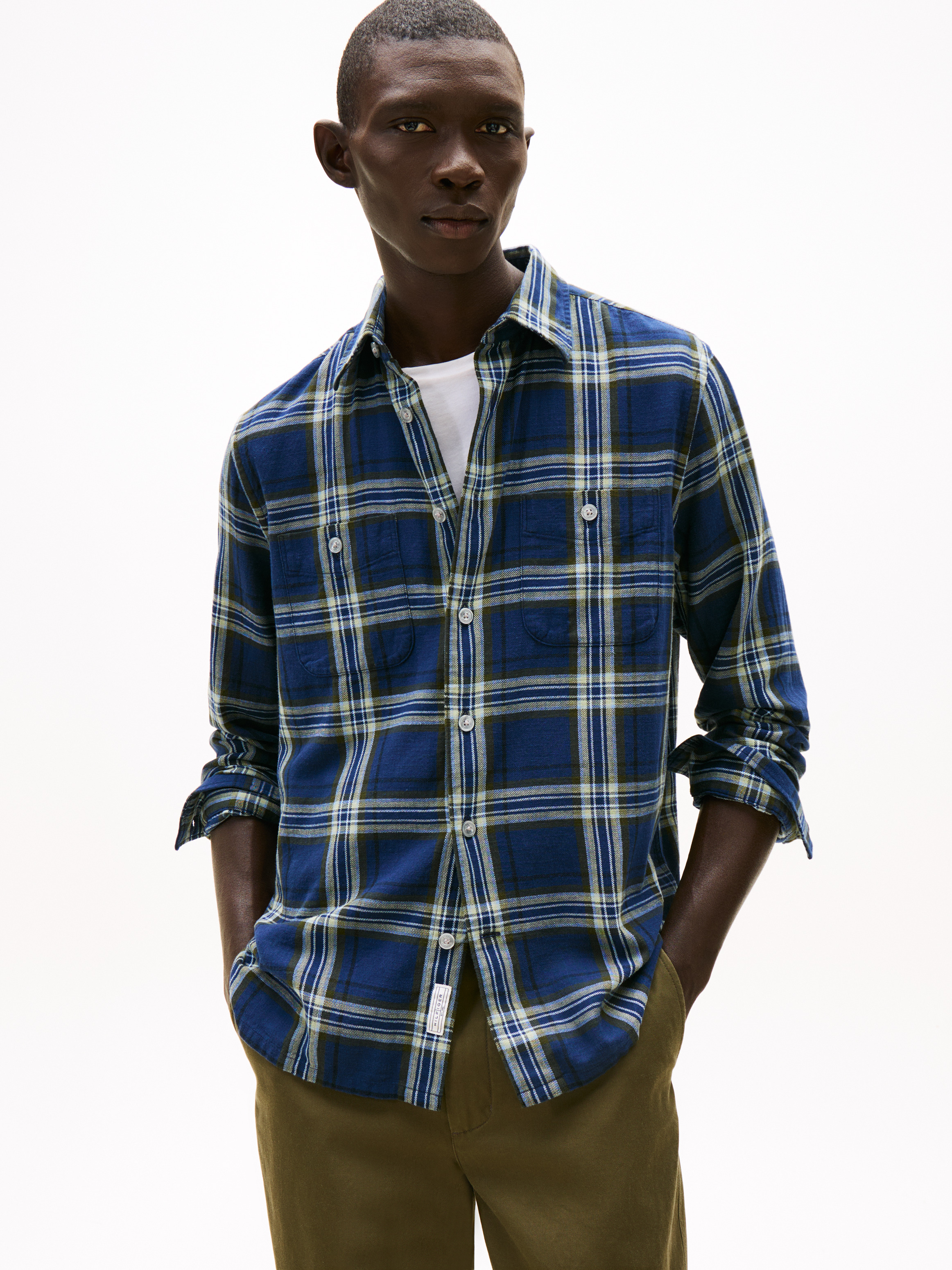 Relaxed Fit Textured Twill Check Shirt