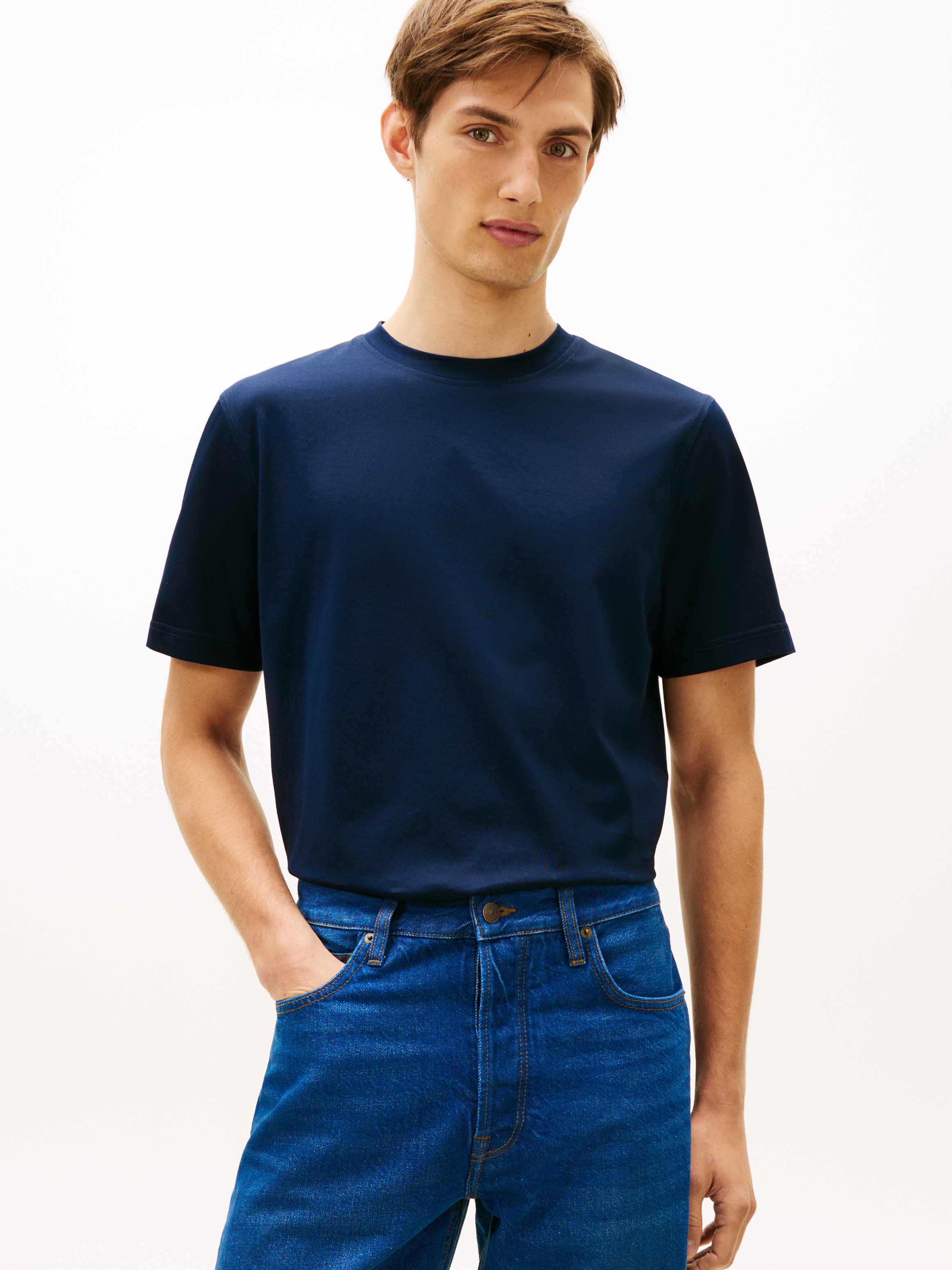 New York Label Crew Neck T-Shirt — Navy