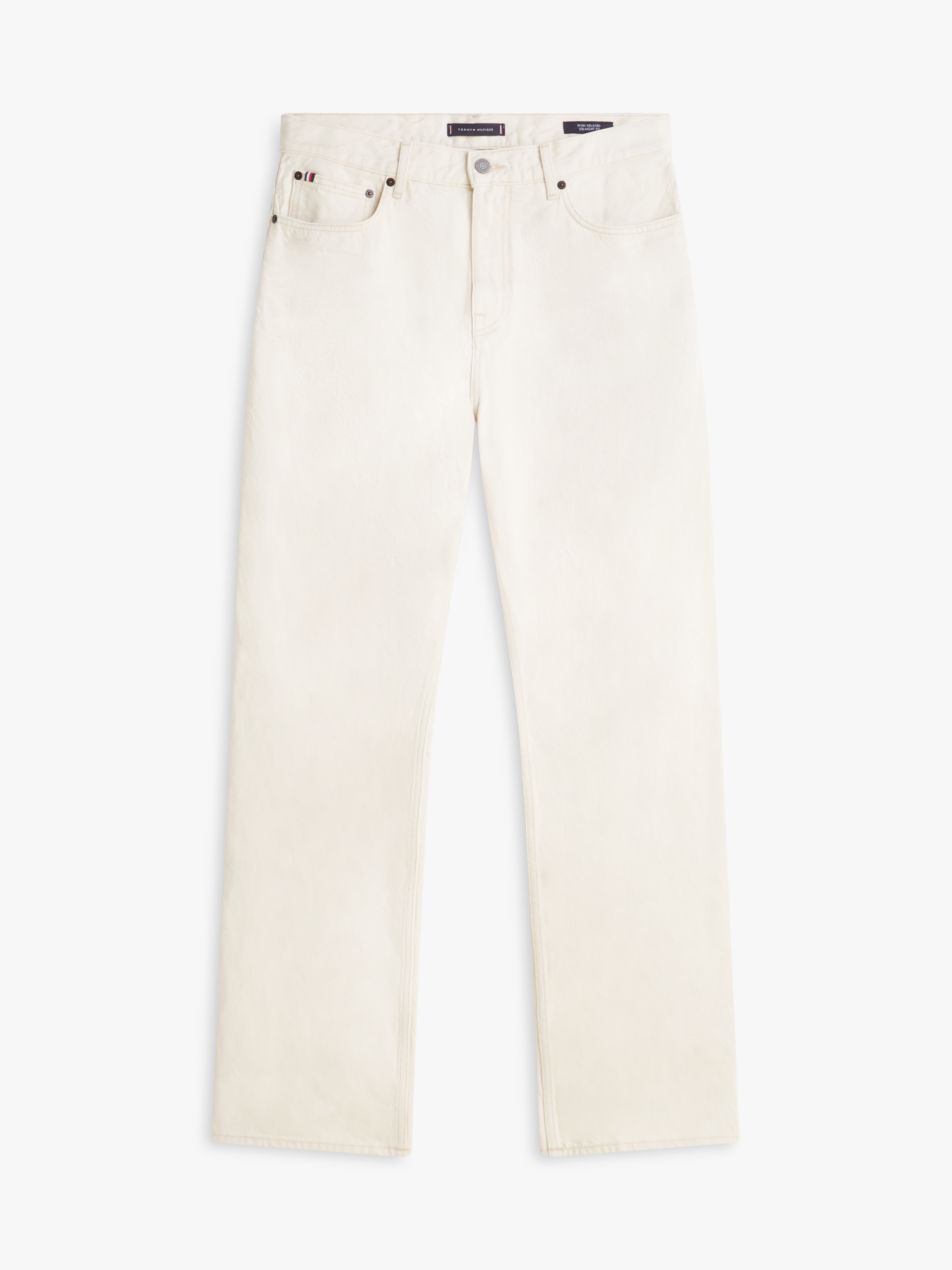 Washed Relaxed White Jeans