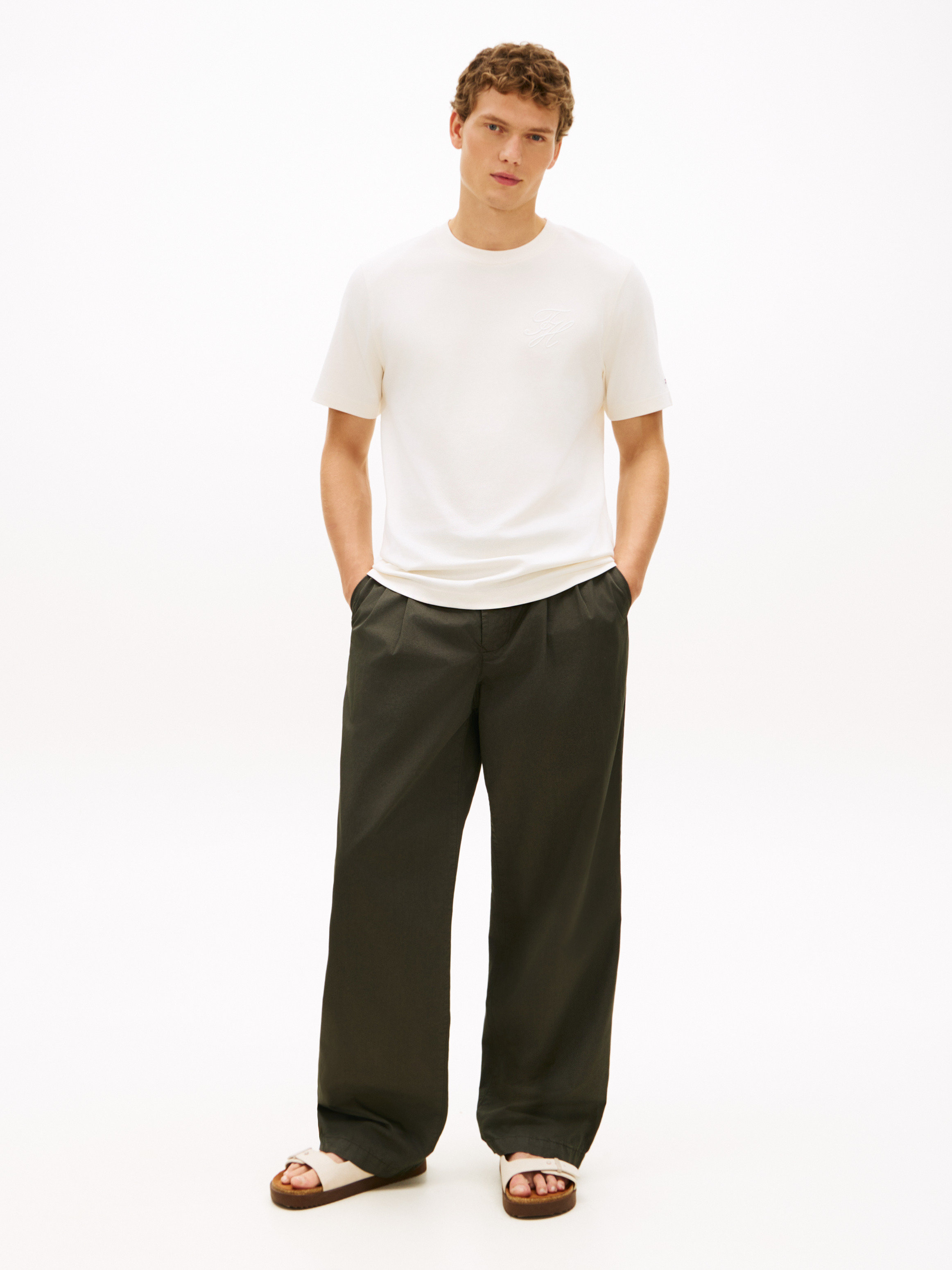 Tonal Logo Embroidery Crew Neck T-Shirt