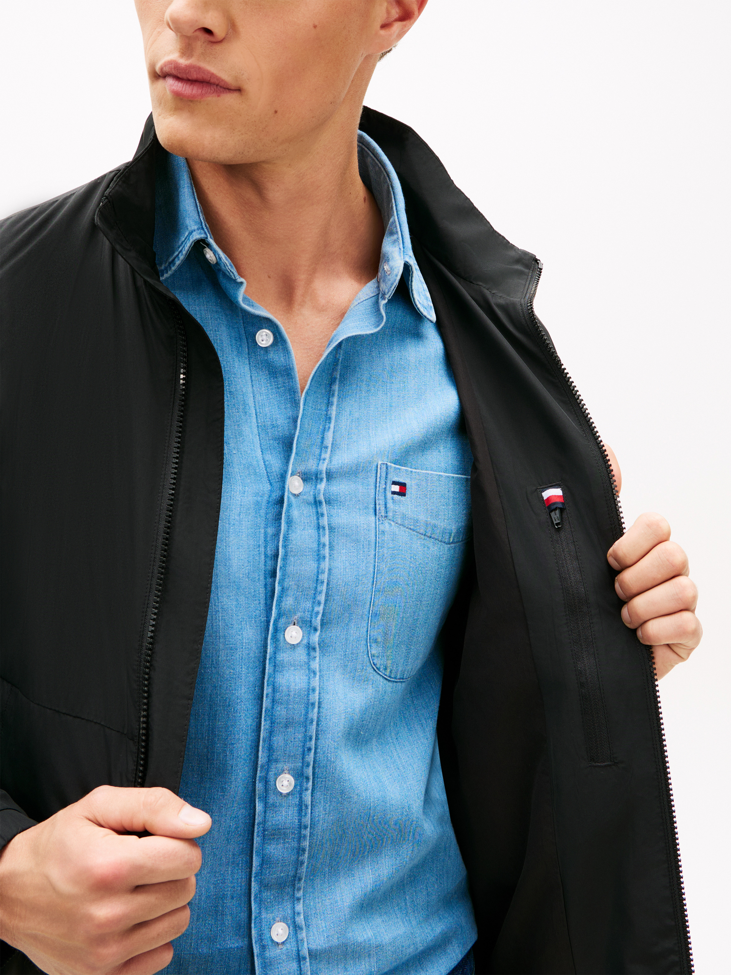 Water Resistant Tonal Logo Zip-Thru Jacket
