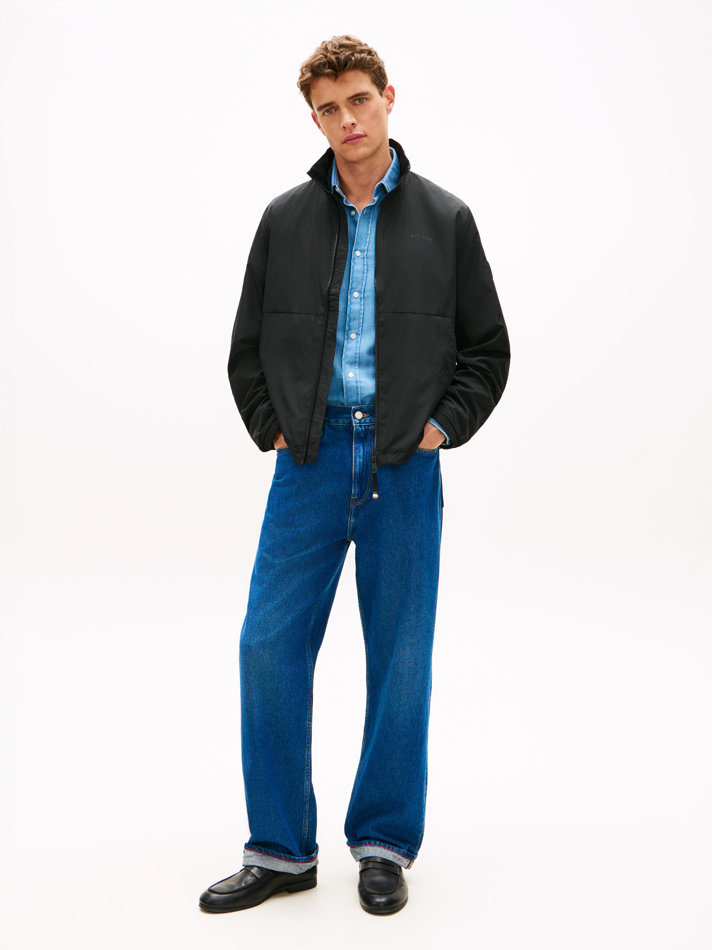 Water Resistant Tonal Logo Zip-Thru Jacket