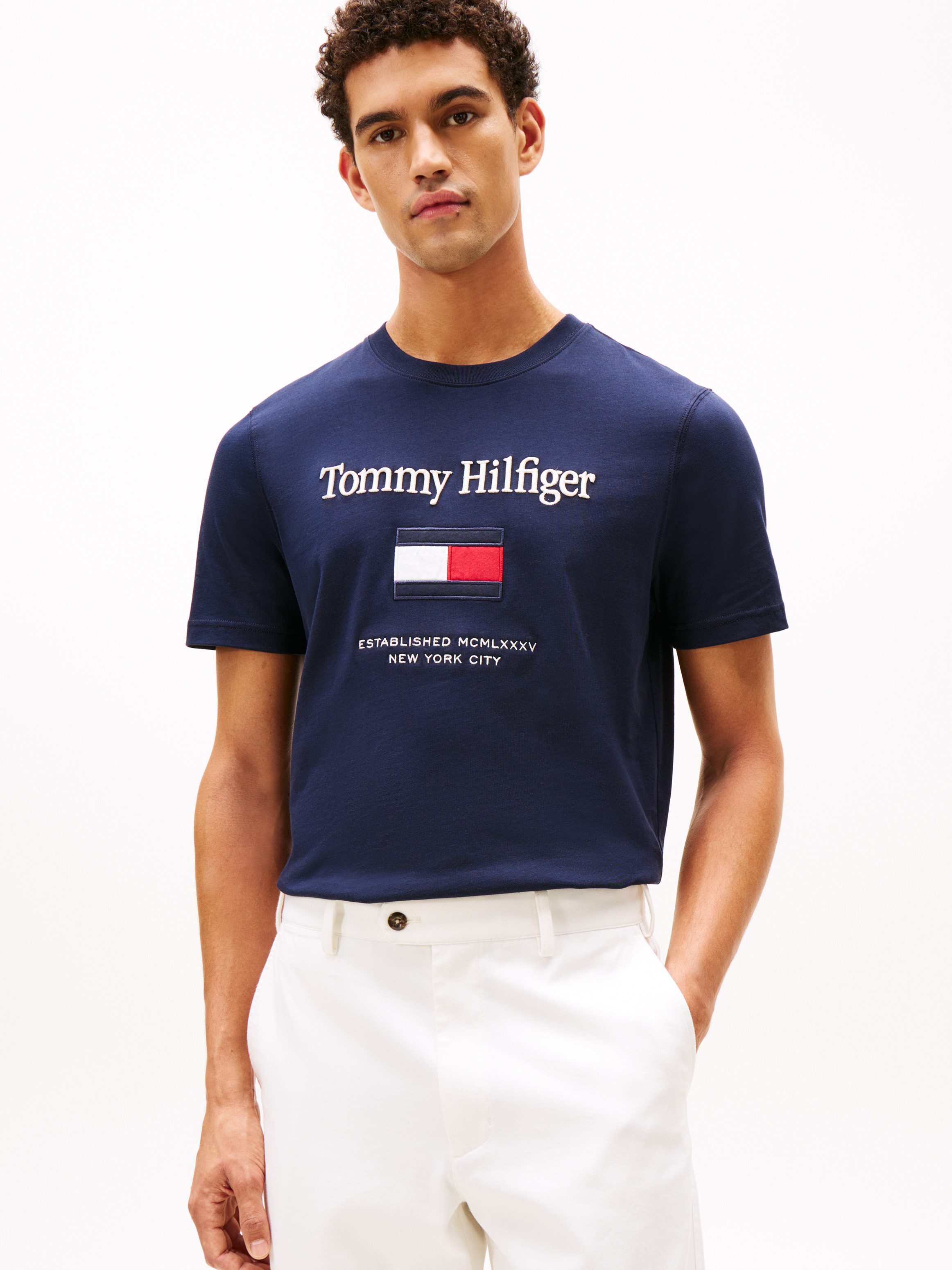 Logo Embroidery Crew Neck T-Shirt