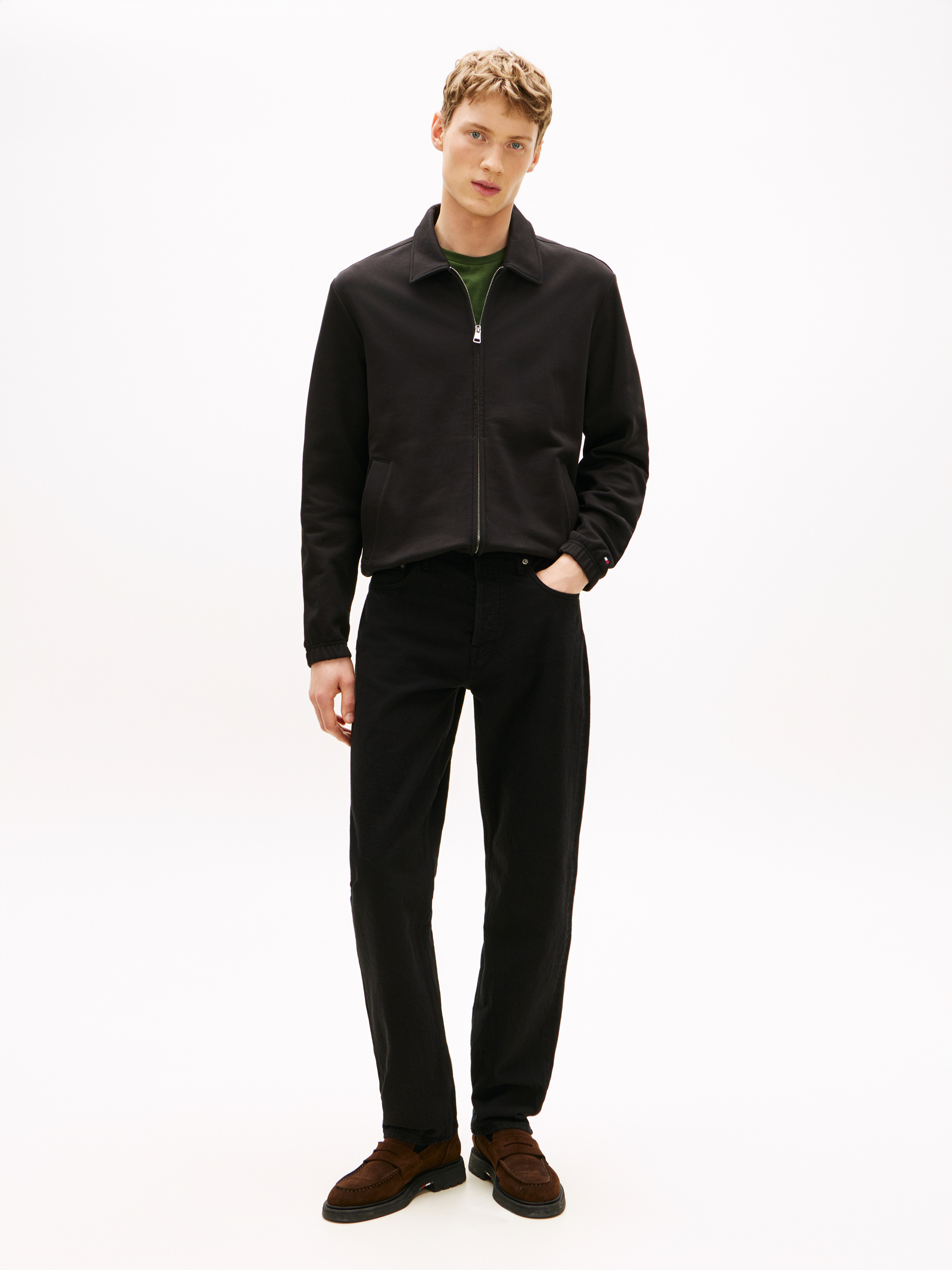 Washed Regular Straight Leg Black Jeans