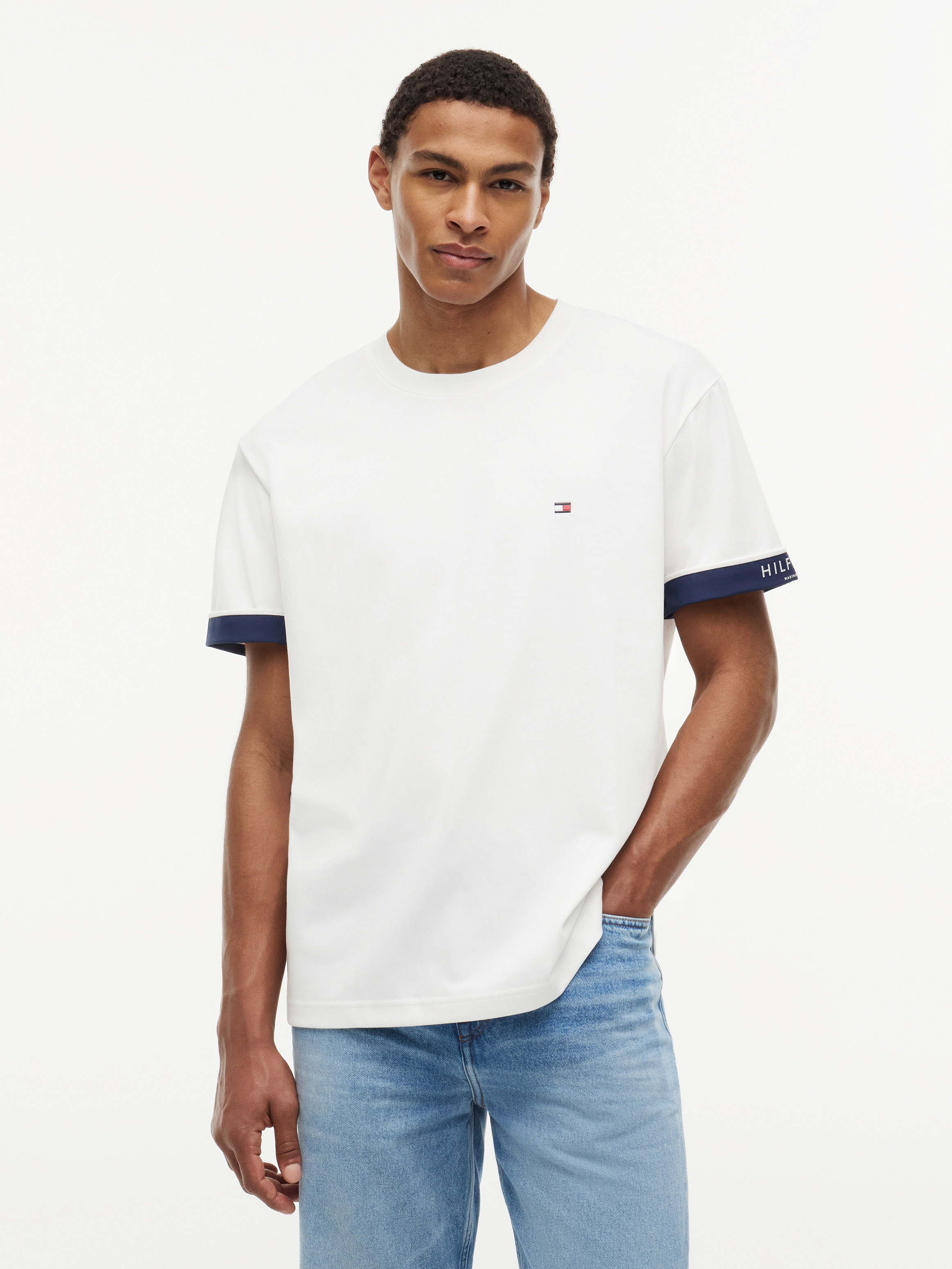 Mixed Texture T-Shirt — White
