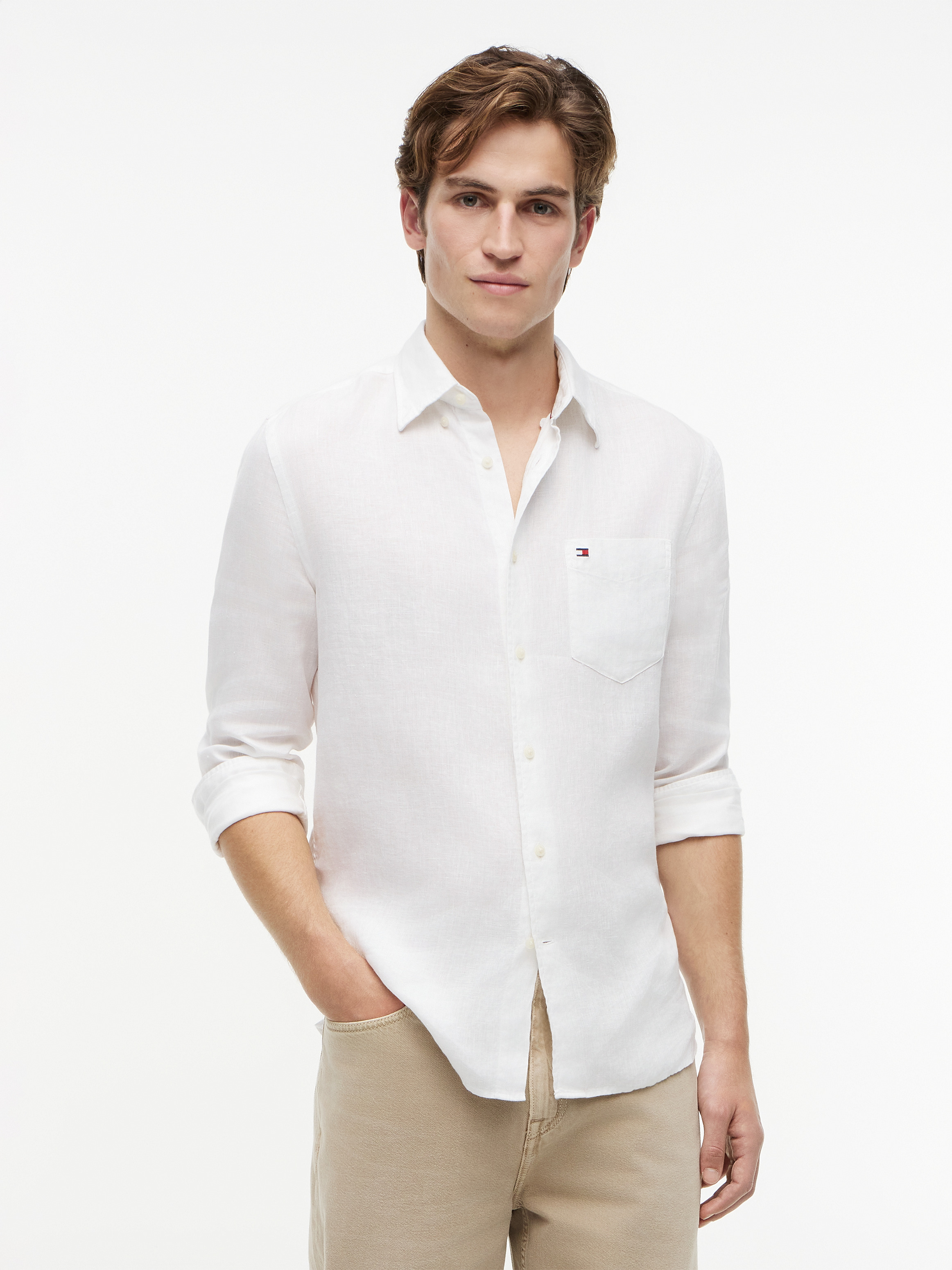 Regular Fit Washed Pure Linen Shirt