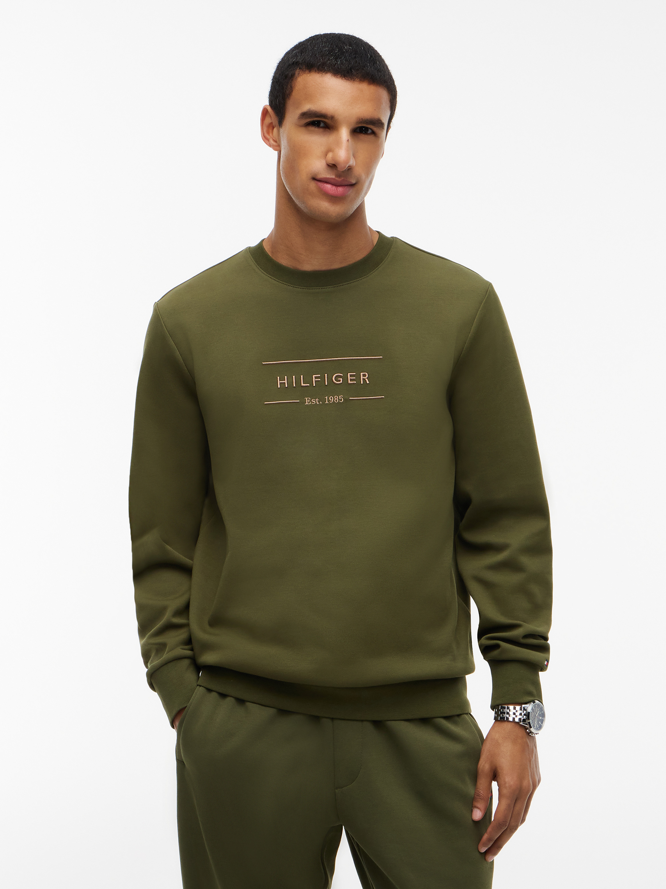 Logo Intechno Knit Sweatshirt — Huntsman Green