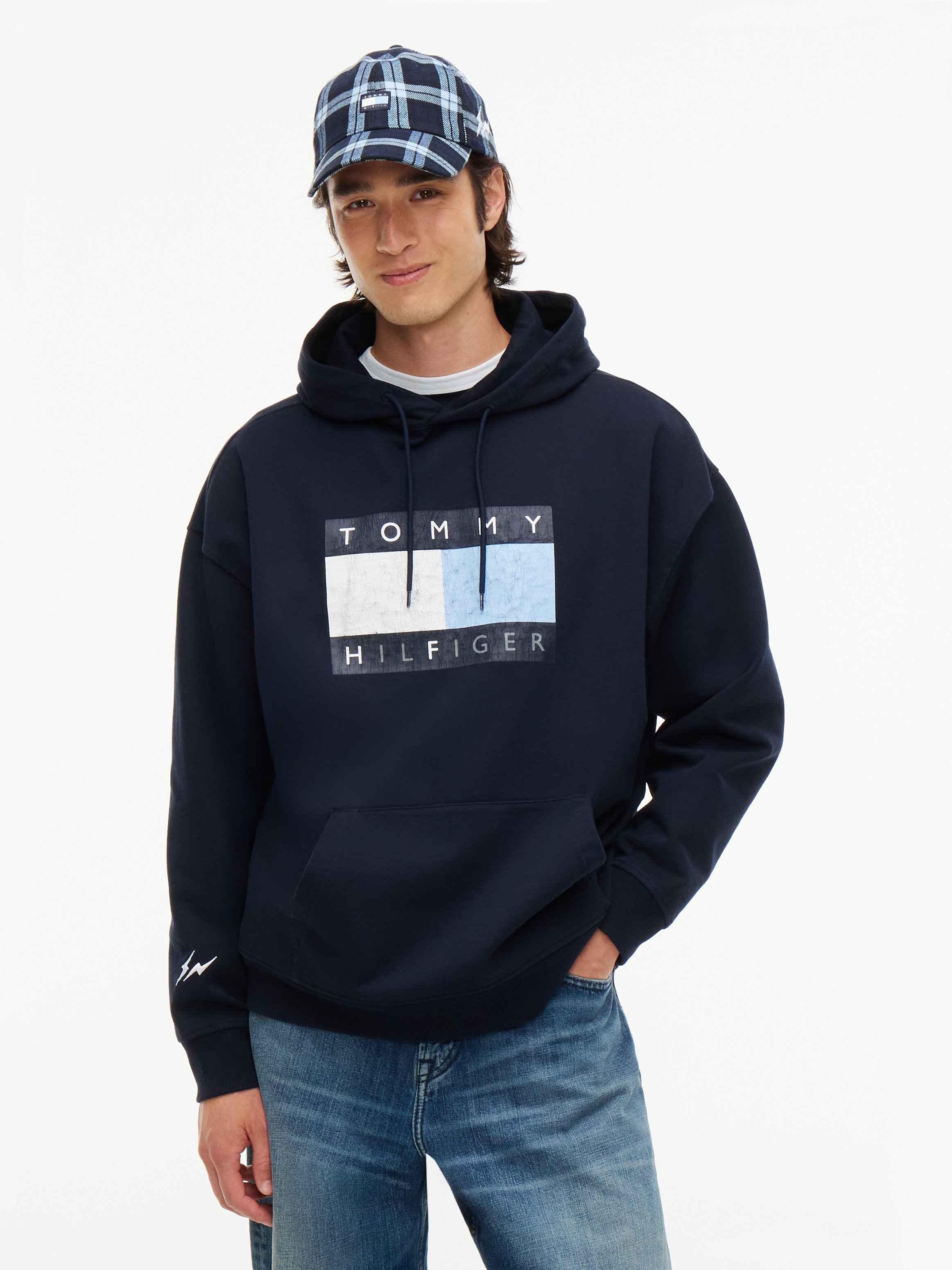 Tommy Hilfiger x FRGMT Relaxed Drawstring Hoody — Navy Blue