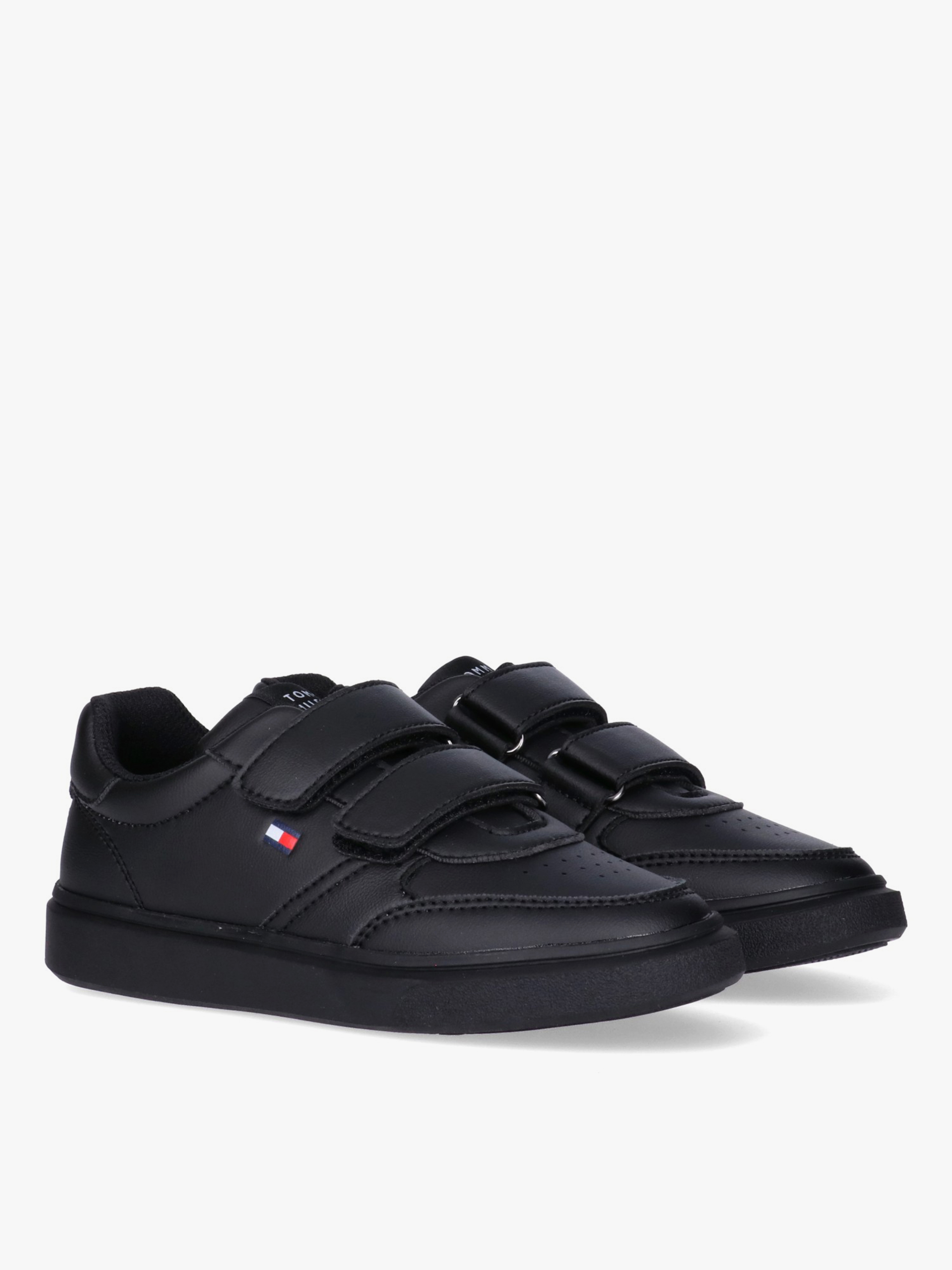 Black Low Cut Trainers with Velcro — Black