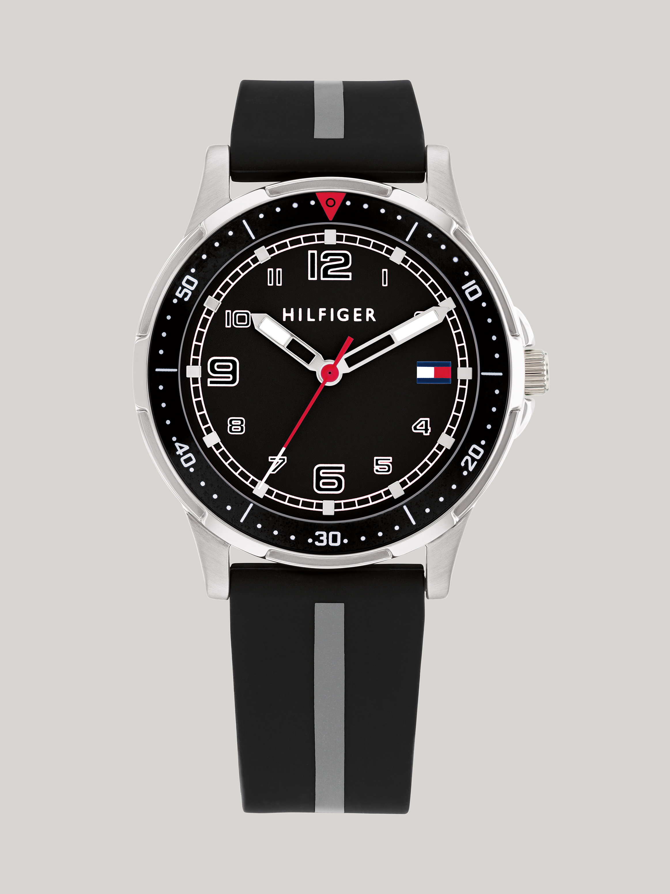 Black Silicone Strap Watch