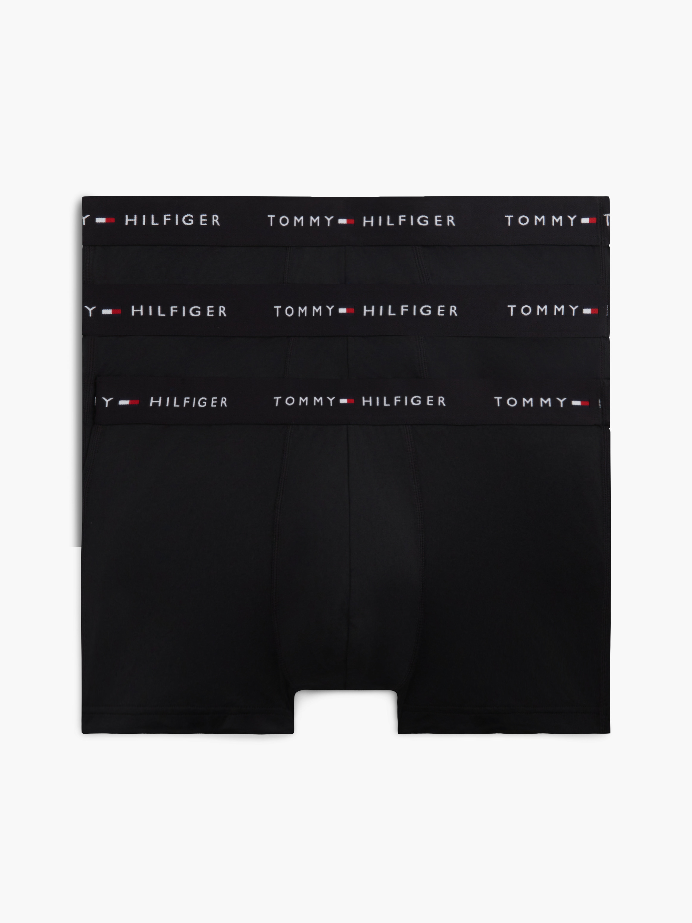 3-Pack Essential Signature Waistband Low Rise Trunks — BLACK