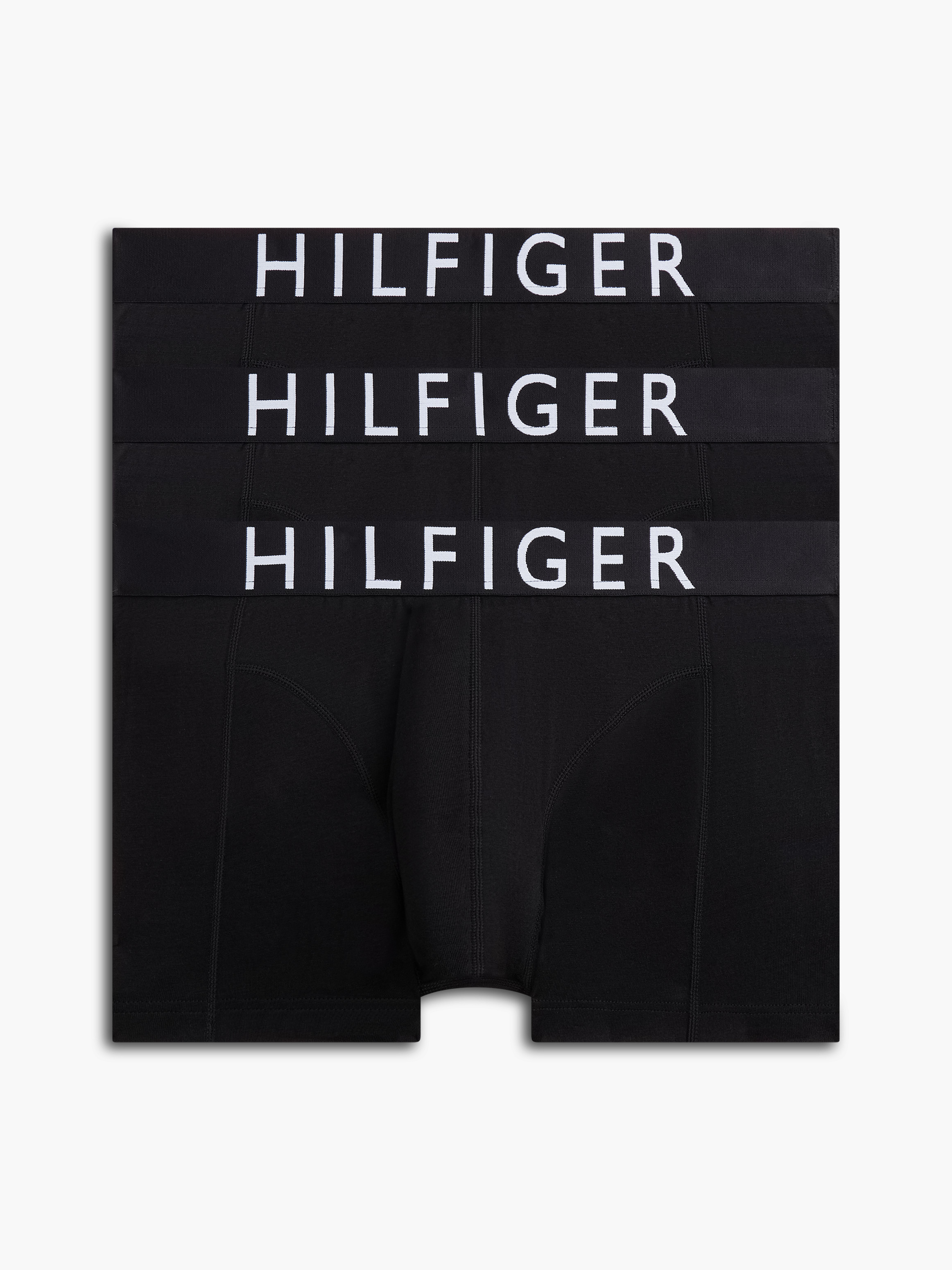 3-Pack Logo Waistband Trunks — Black