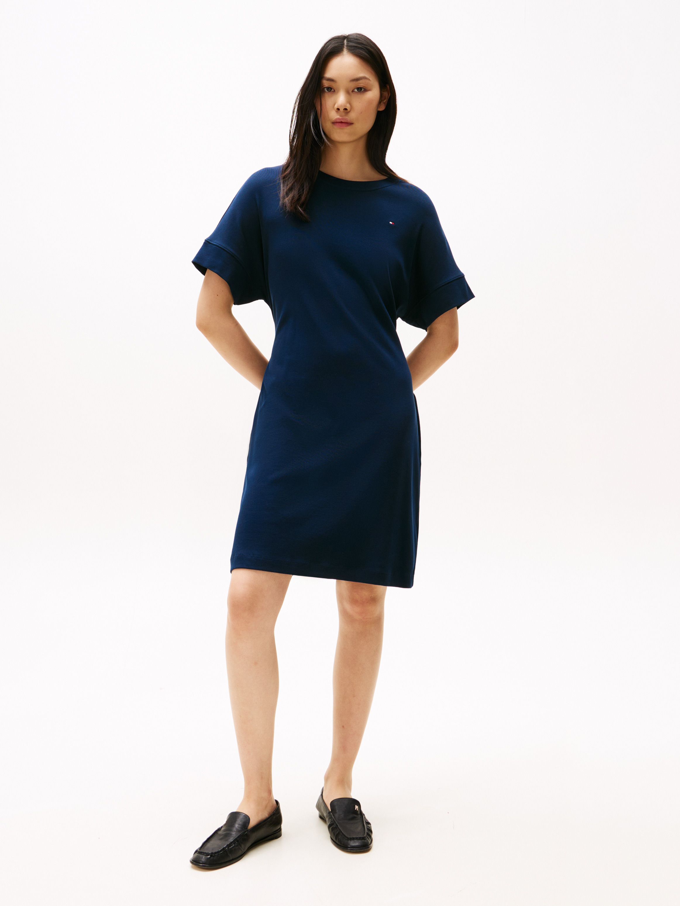 Belted Short Sleeve Mini Dress
