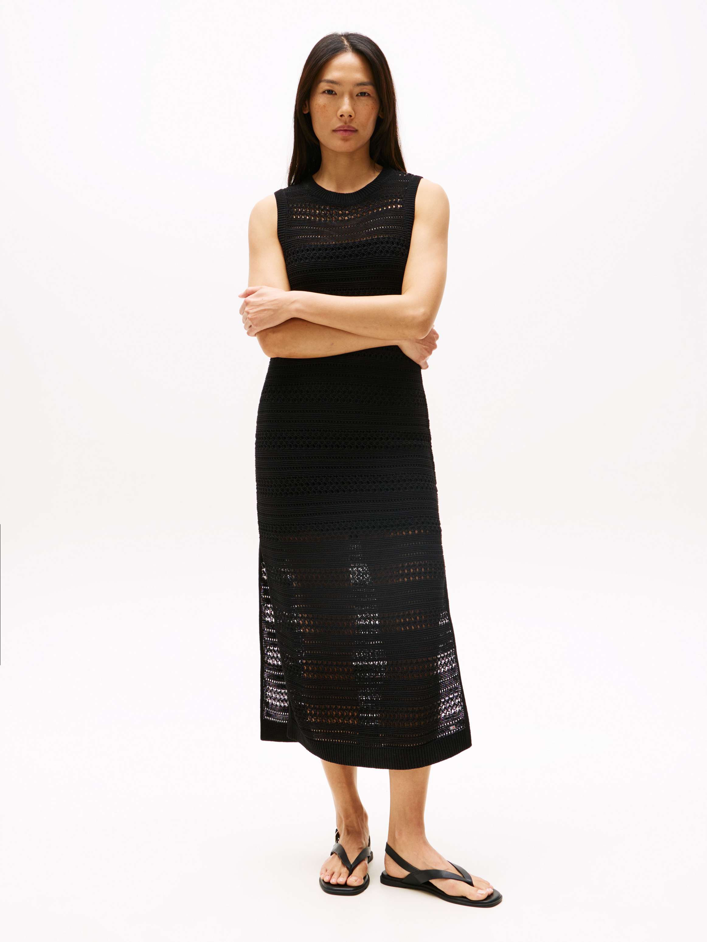 Crochet Slim Midi Sleeveless Jumper Dress