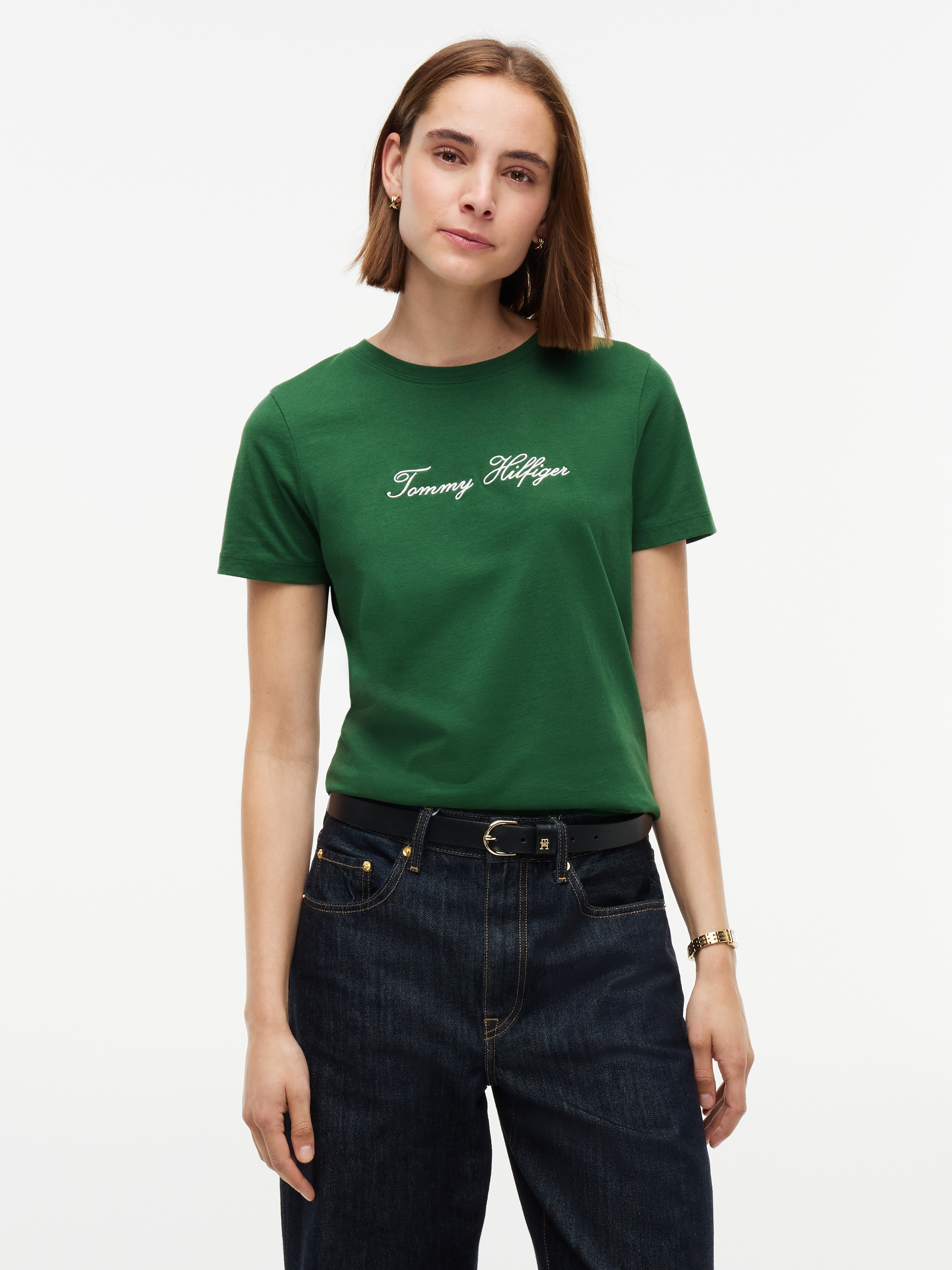 Logo Jersey Crew Neck T-Shirt — Deep Evergreen