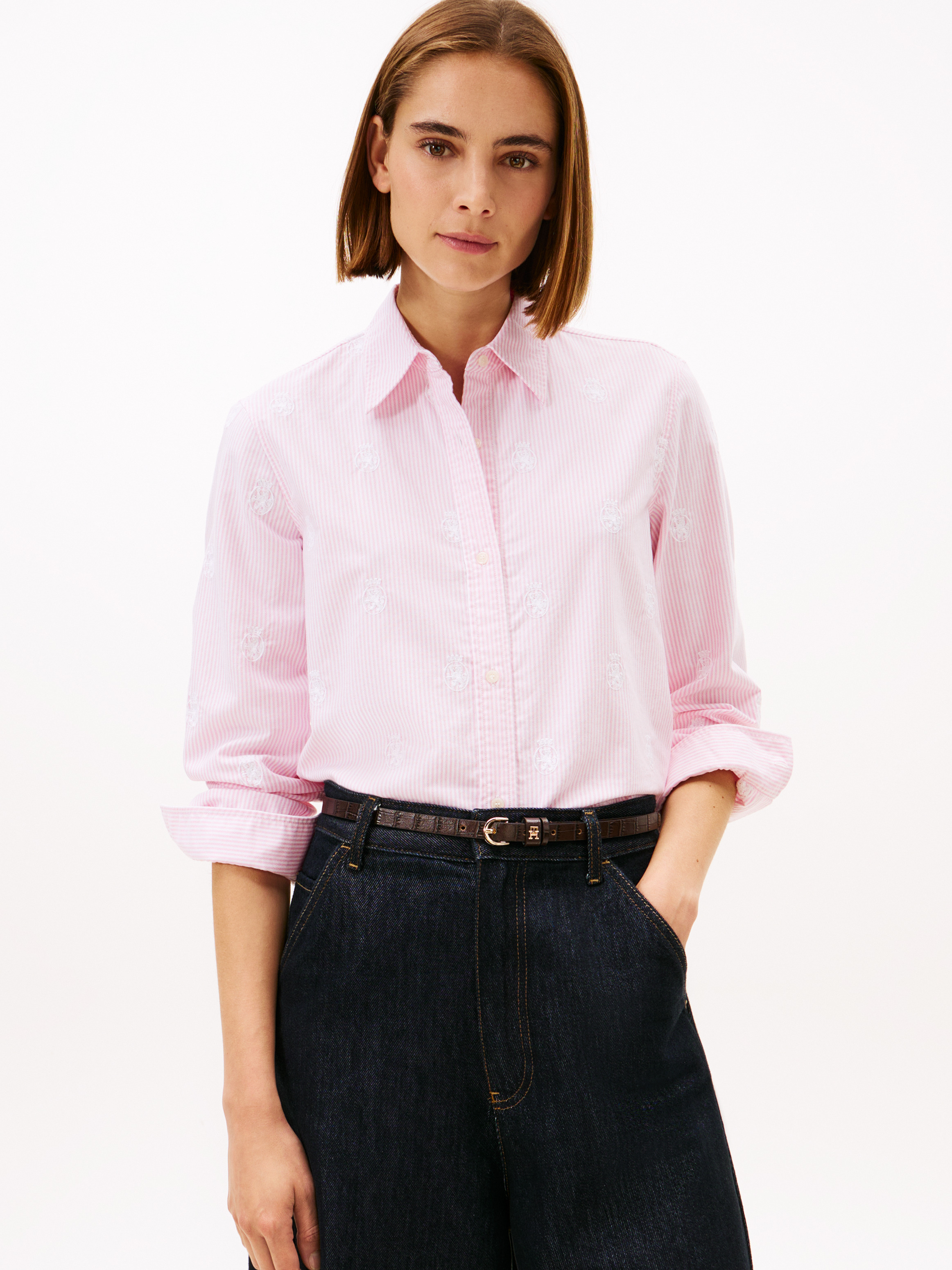 Relaxed Fit TH Crest Embroidery Oxford Shirt