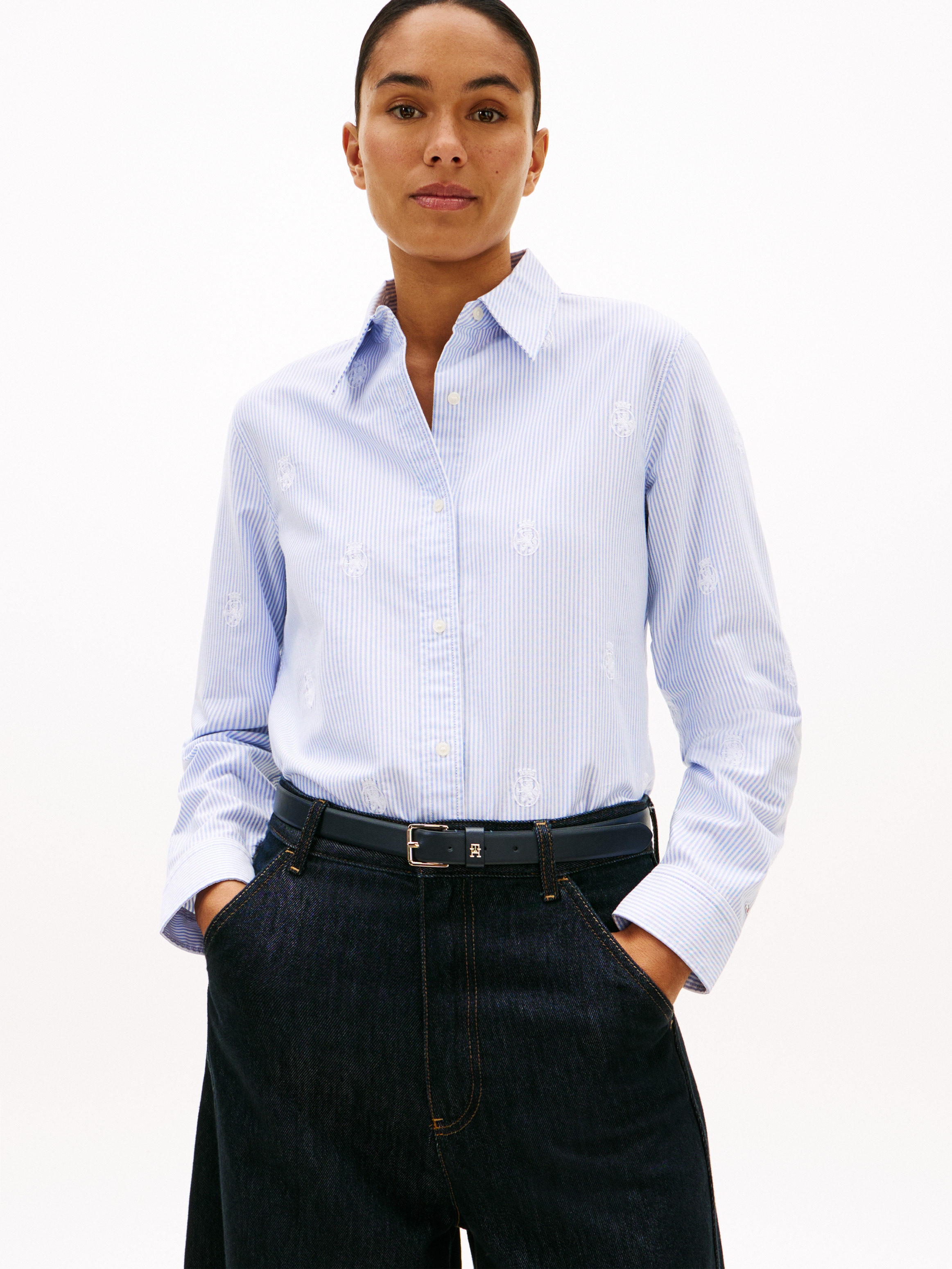 Relaxed Fit TH Crest Embroidery Oxford Shirt