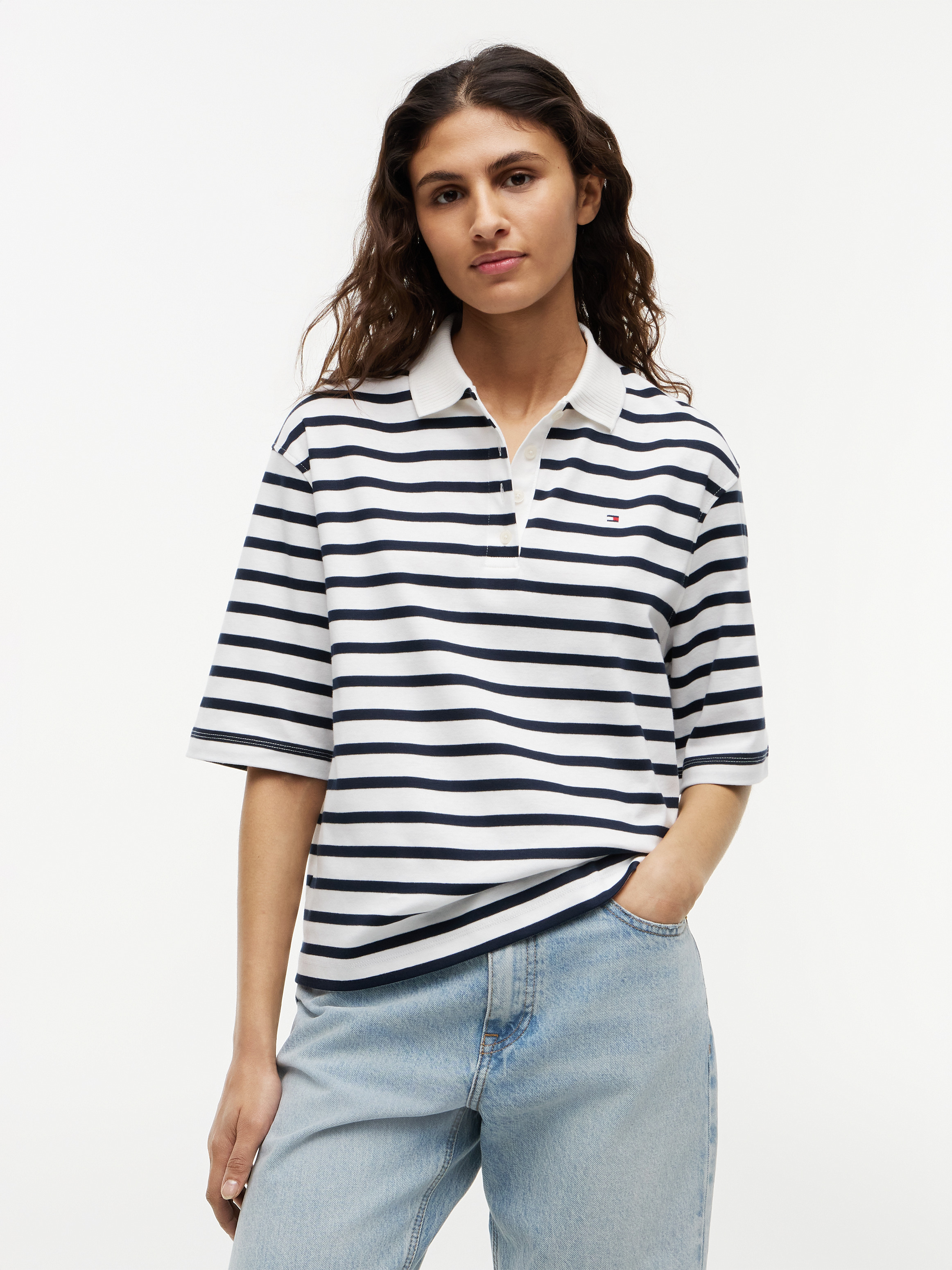 Relaxed Fit Interlock Knit Polo Shirt