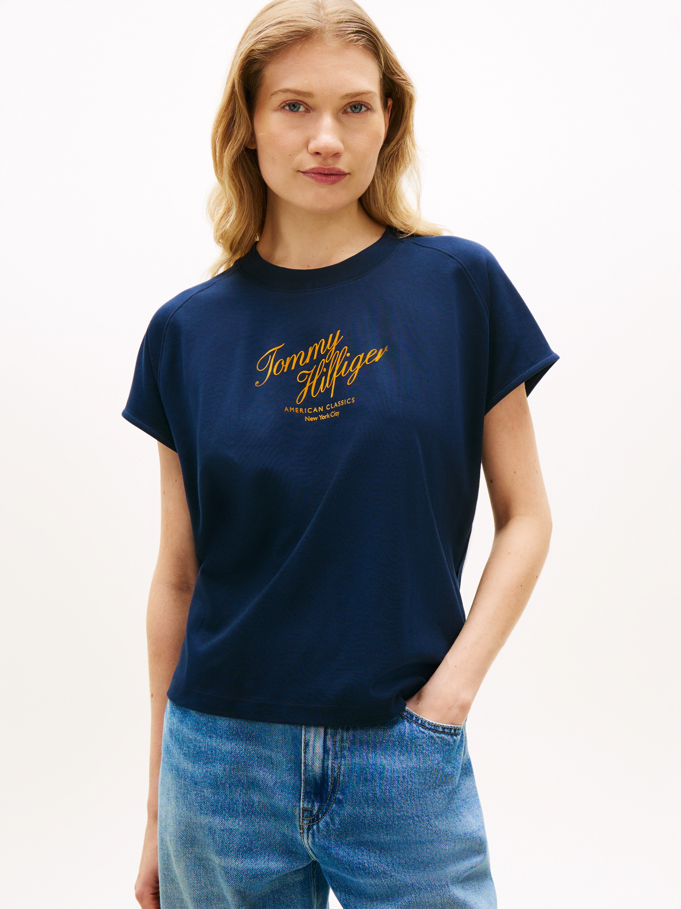 Logo Cap Sleeve Relaxed T-Shirt