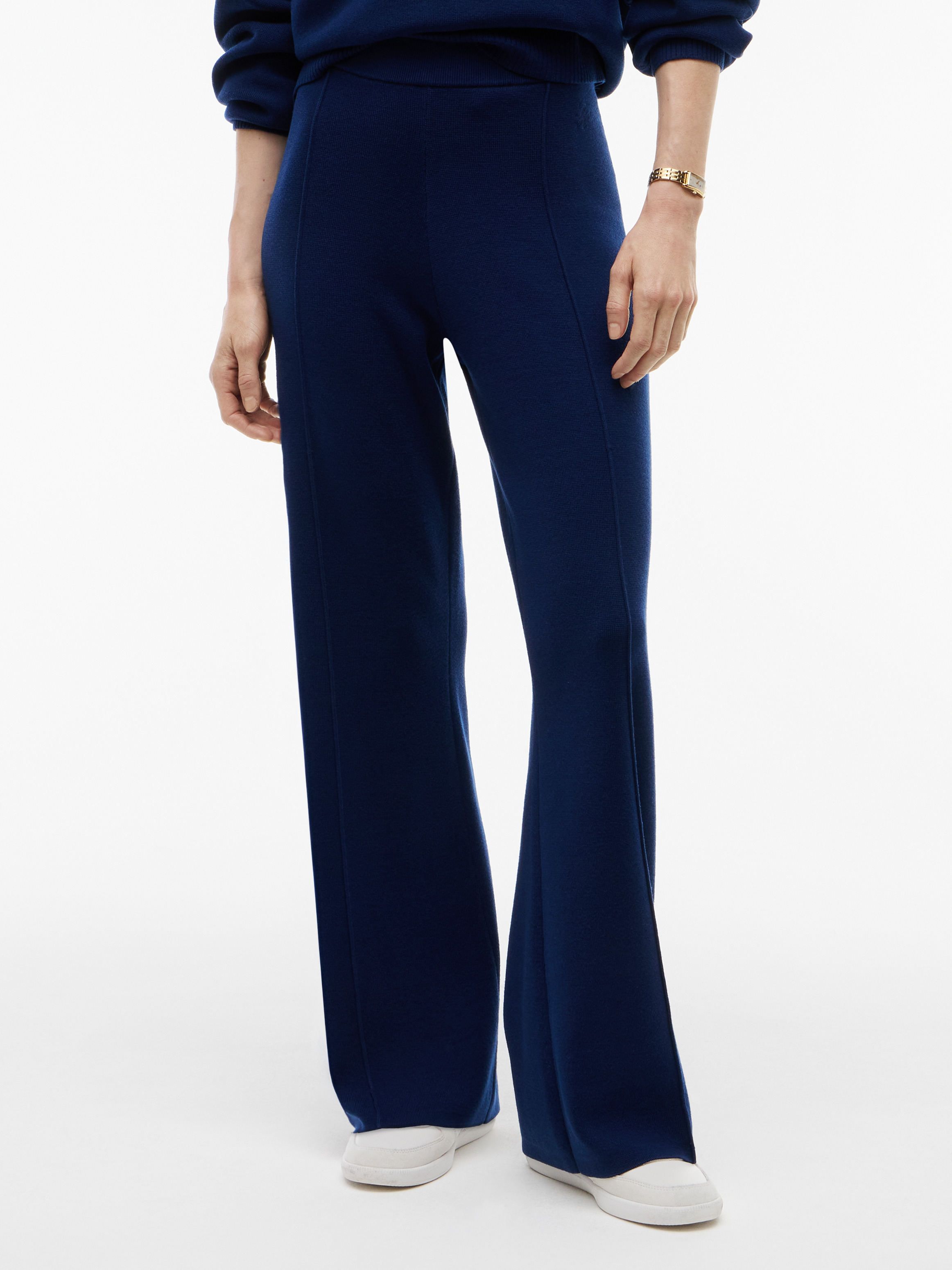 Travel Regular Trousers With Silk — Blue