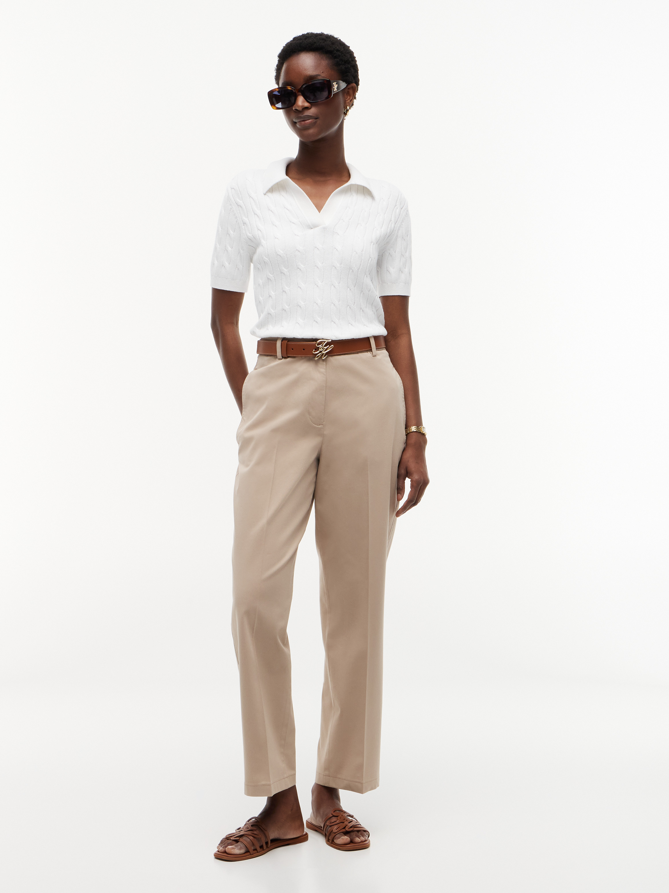 Washed Slim Straight Chinos